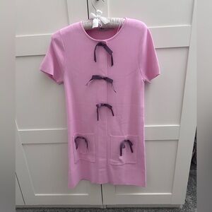 Pink Dress with Bow Accents